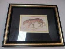 Framed and Matted "Felis Onca" Jaguar Print