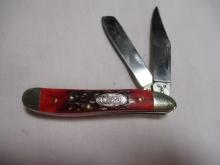1980's Case XX #R6220 SP SSP 2 Blade Knife with Red Wood Handle