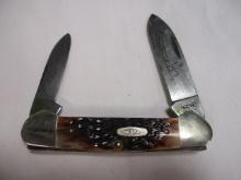 1980's Case XX #62131 2 Blade  Knife with Bone Handle