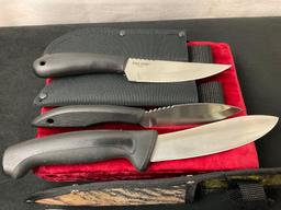Trio of Fixed Blade Knives, 2x Cold Steel Blades, Canadian Belt Knife & Roach Belly, Marks Japane...
