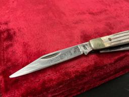 Vintage Queen Steel #38 Pocket Knife, Triple Bladed, w/ horn (?) handle