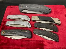 Set of 7 Kershaw Folding Pocket Knives, 2x 2825, 3000A, 2x 3002, 3115, & 3420ST