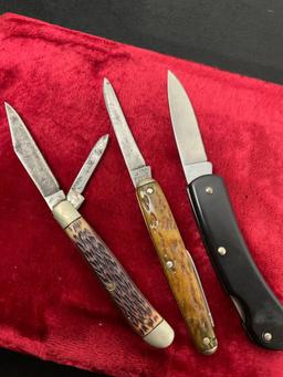 Trio of Vintage Folding Knives, 2x Remington UMC, incl R6643 & Elk Foundation, & Craftsman 9507