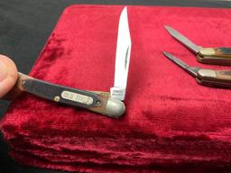 Trio of Vintage Folding Pocket Knives, Schrade Old Timer, 18OT, 2x 104OT