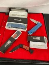 2x NIB Tiger Stainless Steel Folding Pocket Knives & 2x NIB Maxam Folding Pocket Knives