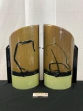 Pair of Custom made Fused Glass Sconces, made by Artist Kathy Steele