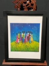 Framed Batik Litho Signed & #d 9/750 titled The Stars Fell Like Wishes We Could Hold