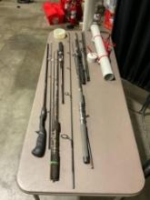 Collection of 5 Fly/ Spinning Reel Fishing Rods incl. Browning Silaflex 955, Daiwa Apollo 1630..