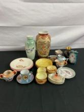 Collection of Mainly Vintage Japanese Post War China - 28 pcs incl. Several Vases, Saucers, & Tea