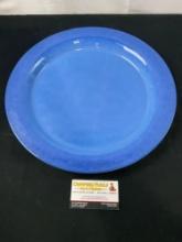 Vintage Yalos Casa Murano Glass Platter, Periwinkle Opalescent, Translucent