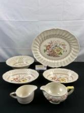 5 pcs Vintage Royal Doulton English Bone China Design No. 5477 & 1 Unknown. Excellent Condition. ...