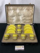 Cased Set of Vintage Shelley English China, Mappin & Webb Hallmarked Sterling Silver Handles, 12 ...
