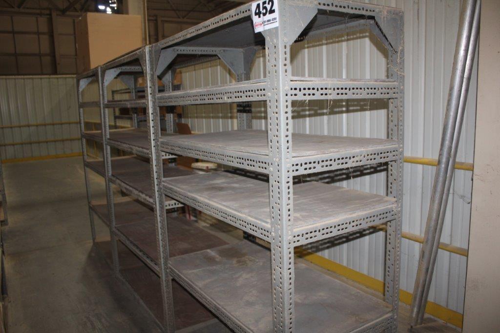 (7) Metal 2x 4 x 6' Shelving Units