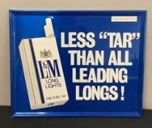 Vintage Metal Tobacco Sign - L&M Longs, 21"x18"