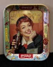 Authentic Coca-Cola Tray - Girl Have A Coke Thirst Knows No Season, 1950s
