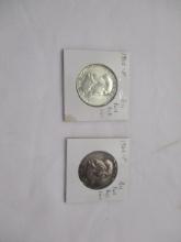 US Silver Franklin Halves 1962-P, 1962-D, UNC 2 coins