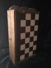 Vintage Wooden Carved Chess Set with Wooden Carrying Case/Board