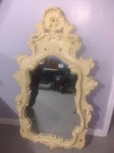 Vintage Painted Wooden Decorator Mirror-NO SHIPPING