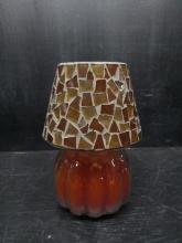 Mosaic Stone Candle Shade with Candle