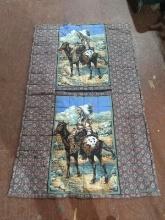 Contemporary Double Sided Fabric Hanging -Chief with Horse