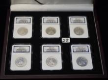 6 COIN SHIPWRECK OF SS REPUBLIC SEATED HALVES