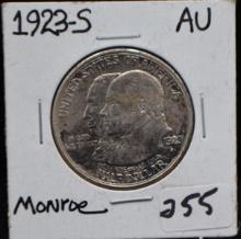 1923-S MONROE COMMEMORATIVE HALF DOLLAR