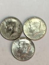 Silver Kennedy Half Lot Of 3 1965, 1967 And 1967 Nice Frosty Coins