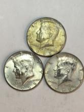 Kennedy Silver Half Lot Of 3  1968 And 19 69 Dates