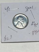 Lincoln Wheat Cent Steel 1943 D Gem