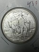 Prospector Silver 1 Troy Oz Round .999 Fine Silver Rare Collectors Round
