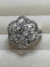 .925 A A A Top Quality Handset White Topaz Sz 9 Ring *see Matching Pendant*