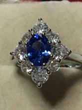 .925 Sterling Silver 1 Ct Sapphire 