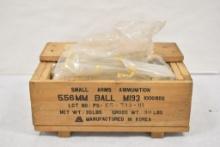 Ammo. 5.56 MM Ball. Approx..980 Rds & Crate