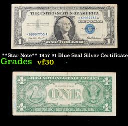 **Star Note** 1957 $1 Blue Seal Silver Certificate Grades vf++