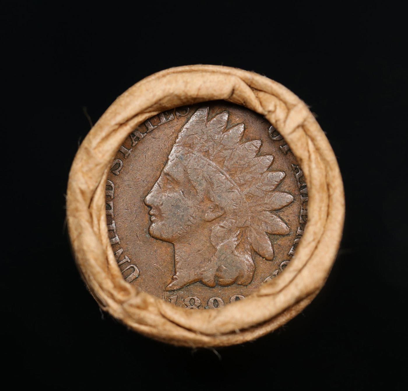 Small Cent Mixed Roll Orig Brandt McDonalds Wrapper, 1928-p Lincoln Wheat end, 1899 Indian other end