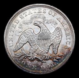 ***Auction Highlight*** 1871-p Seated Liberty Dollar 1 Graded au58+ By SEGS (fc)