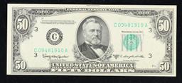 1950D $50 Green Seal Federal Reserve Note Grades Select CU