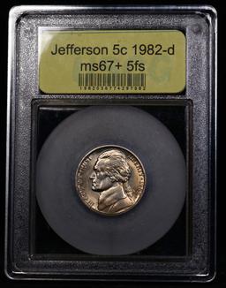 ***Auction Highlight*** 1982-d Jefferson Nickel Ultra Rare TOP POP! 5c Graded GEM++ 5fs By USCG (fc)