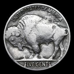 1913-p Ty II Buffalo Nickel 5c Grades vf+