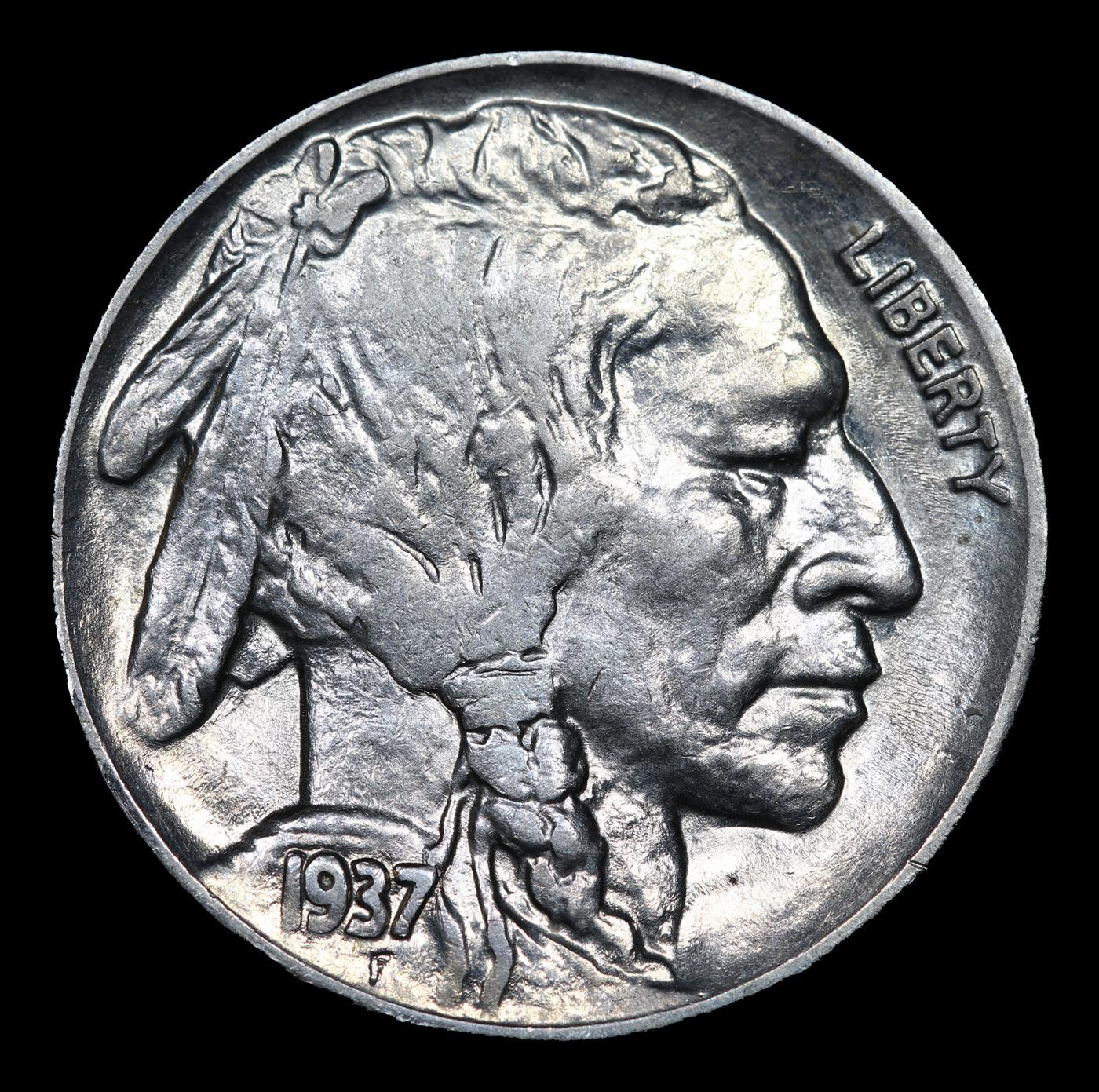 1937-p Buffalo Nickel 5c Grades Select AU