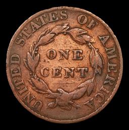 1827 Coronet Head Large Cent 1c Grades f+