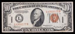 1934A $10 FRN Hawaii WWII Emergency Currency Grades vf++