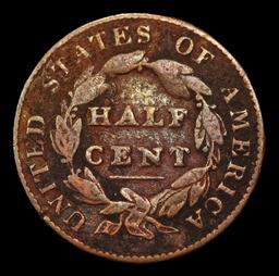 1828 13 STARS Classic Head half cent 1/2c Grades vf, very fine