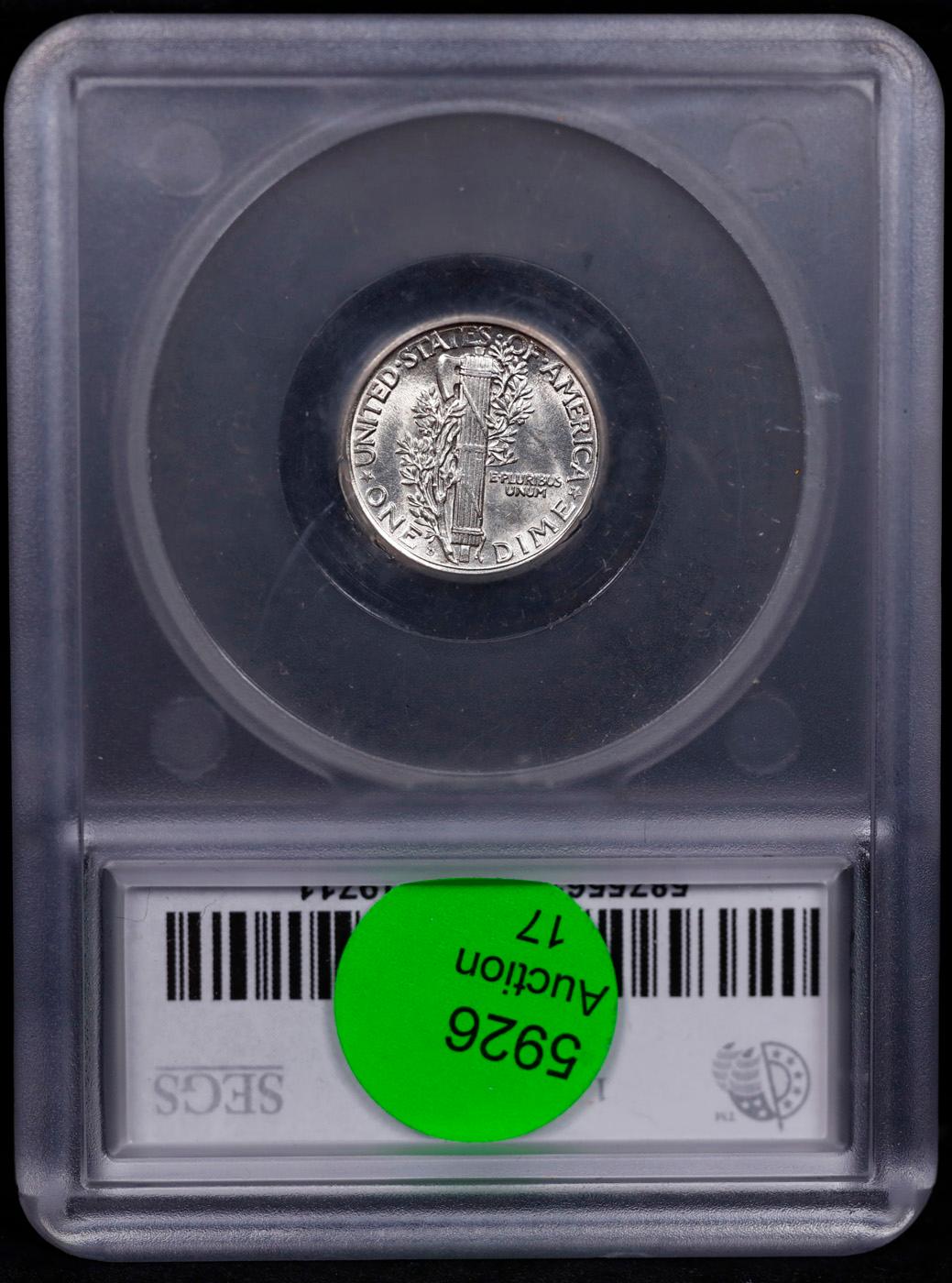 ***Auction Highlight*** 1920-d Mercury Dime 10c Graded ms66 BY SEGS (fc)