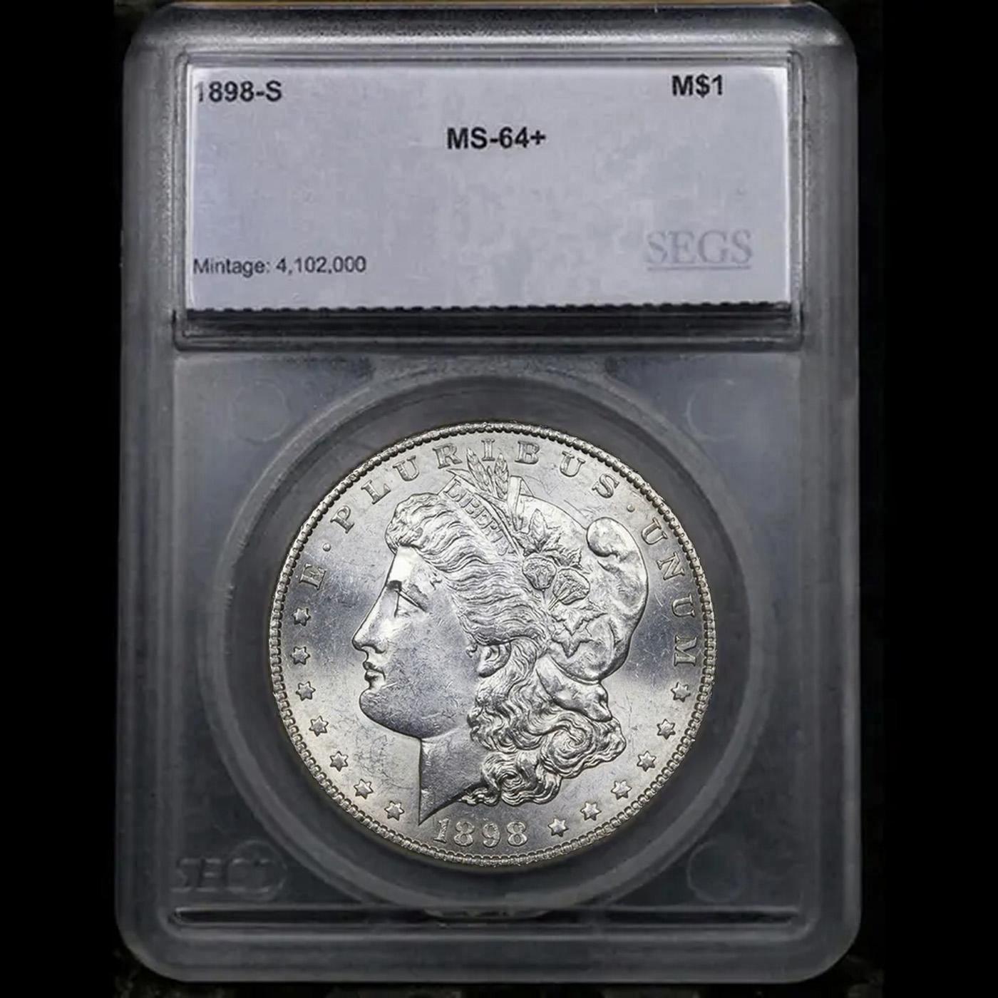 ***Auction Highlight*** 1898-s Morgan Dollar 1 Graded ms64+ By SEGS (fc)