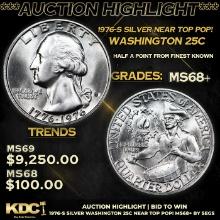 ***Auction Highlight*** 1976-s Silver Washington Quarter Near Top Pop! 25c Graded ms68+ BY SEGS (fc)