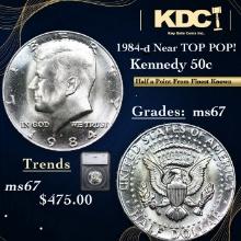1984-p Kennedy Half Dollar Near Top Pop! 50c Graded ms67 BY SEGS