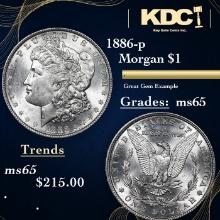 1886-p Morgan Dollar 1 Grades GEM Unc