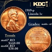 1959-p Lincoln Cent 1c Grades GEM++ RD