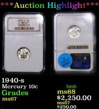 ***Auction Highlight*** NGC 1940-s Mercury Dime 10c Graded ms67 By NGC (fc)